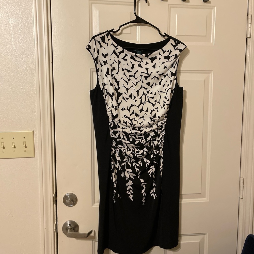 Lauren Ralph Lauren Black and White Midi Dress